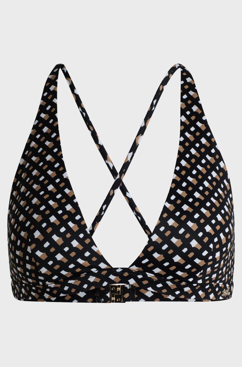 Hugo Boss Top De Bikini Con Estampado De Monograma Y Colgante Con Logo