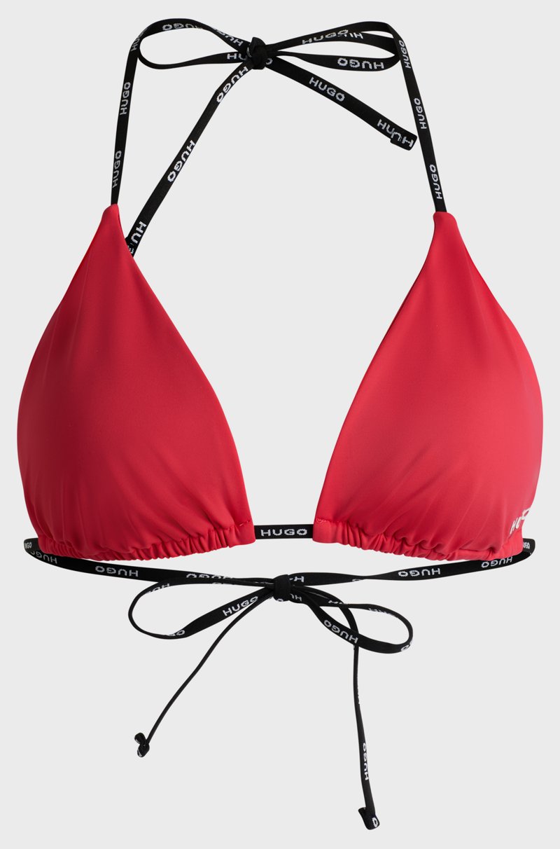 Hugo Boss Top De Bikini Triangular Con Tirantes De Logos En Contraste