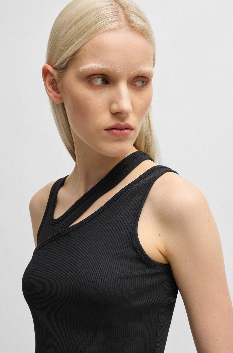 Hugo Boss Top De Canalé Sin Mangas Con Detalle Recortado