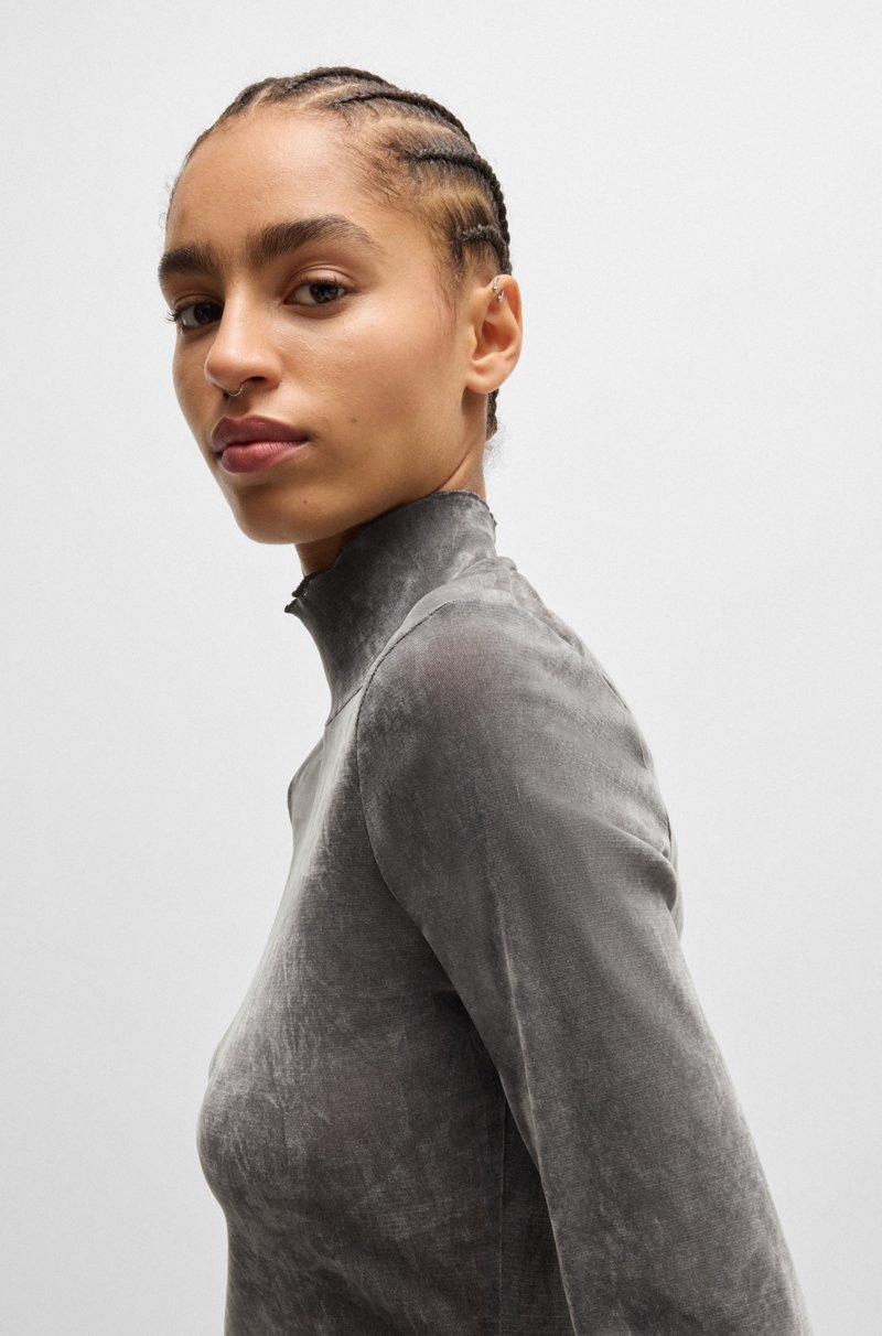 Hugo Boss Top De Cuello Caja En Malla Con Tacto Aterciopelado