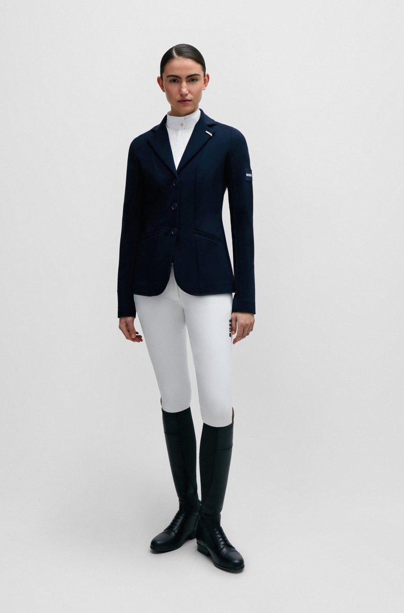 Hugo Boss Top De Exhibición Para Equitación Con Estampado Floral Y Apliques En Azul Marino