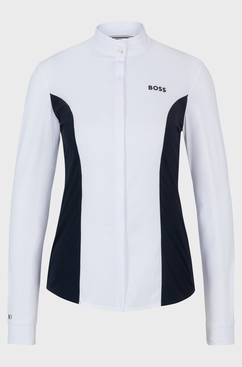 Hugo Boss Top De Exhibición Para Equitación Con Estampado Floral Y Apliques En Azul Marino