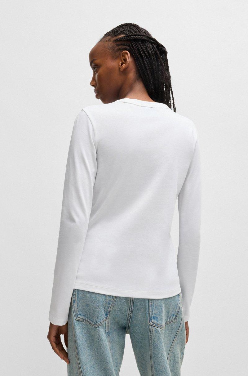 Hugo Boss Top De Punto De Algodón Con Insignia De Logo De Happy HUGO