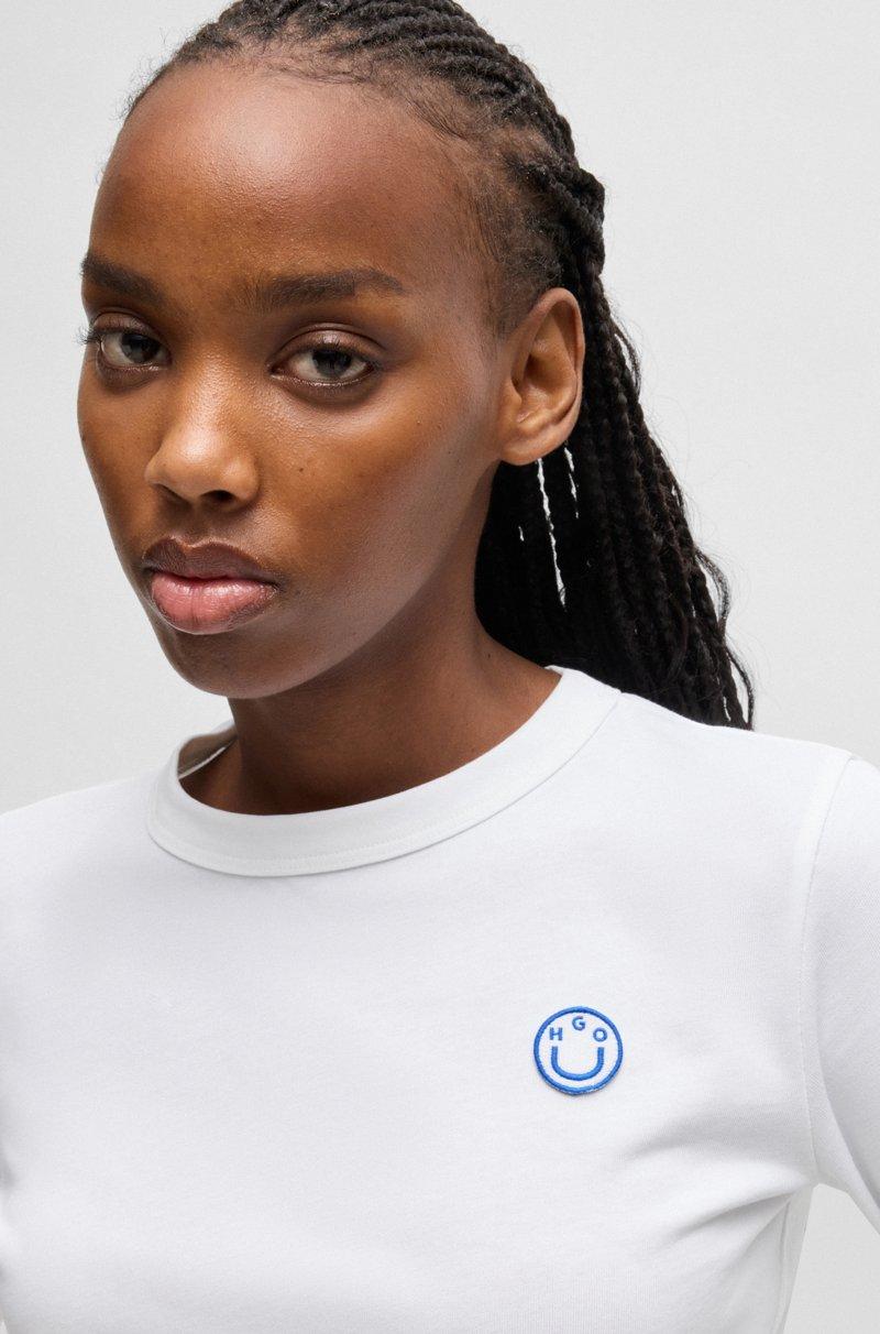 Hugo Boss Top De Punto De Algodón Con Insignia De Logo De Happy HUGO