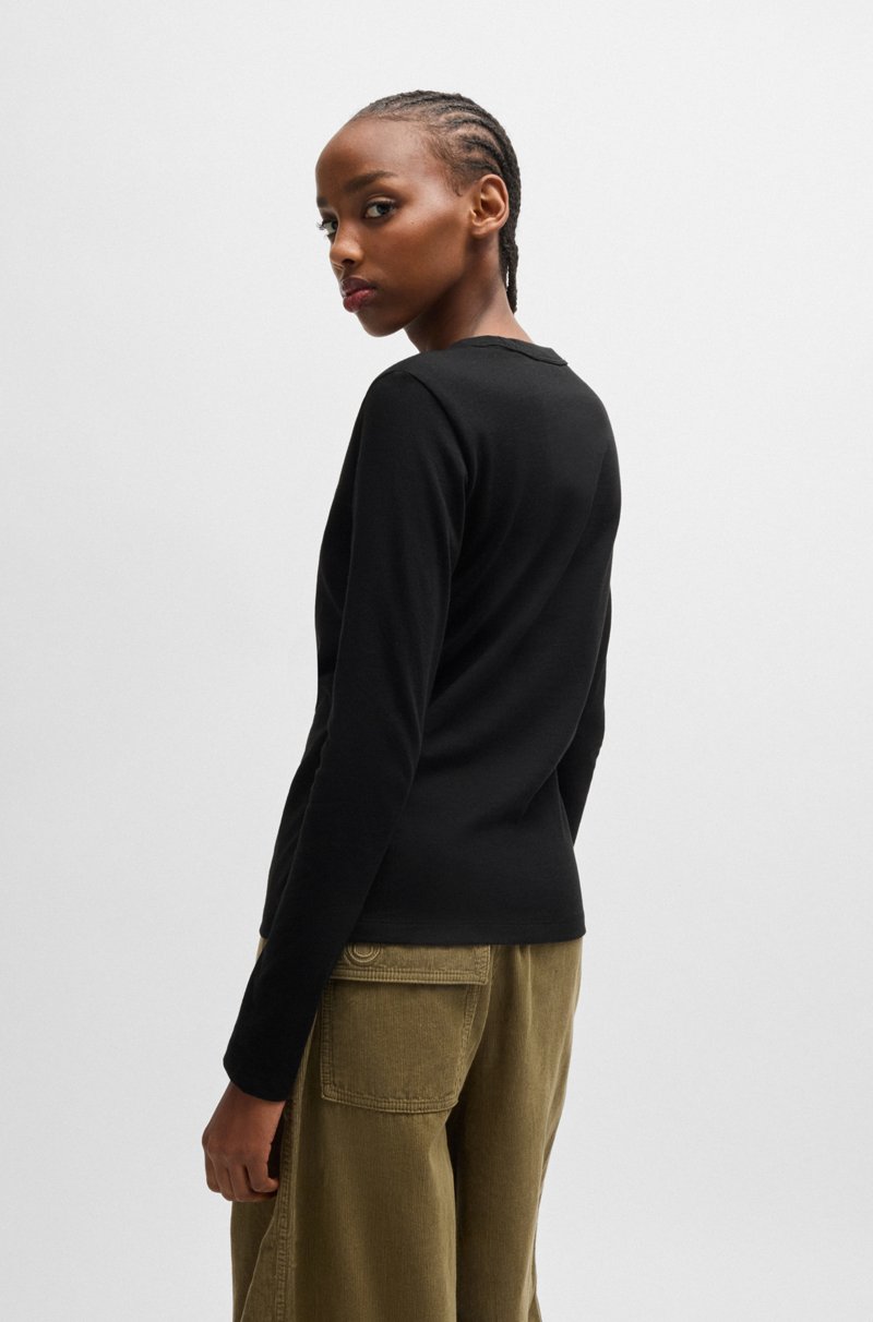 Hugo Boss Top De Punto De Algodón Con Insignia De Logo De Happy HUGO