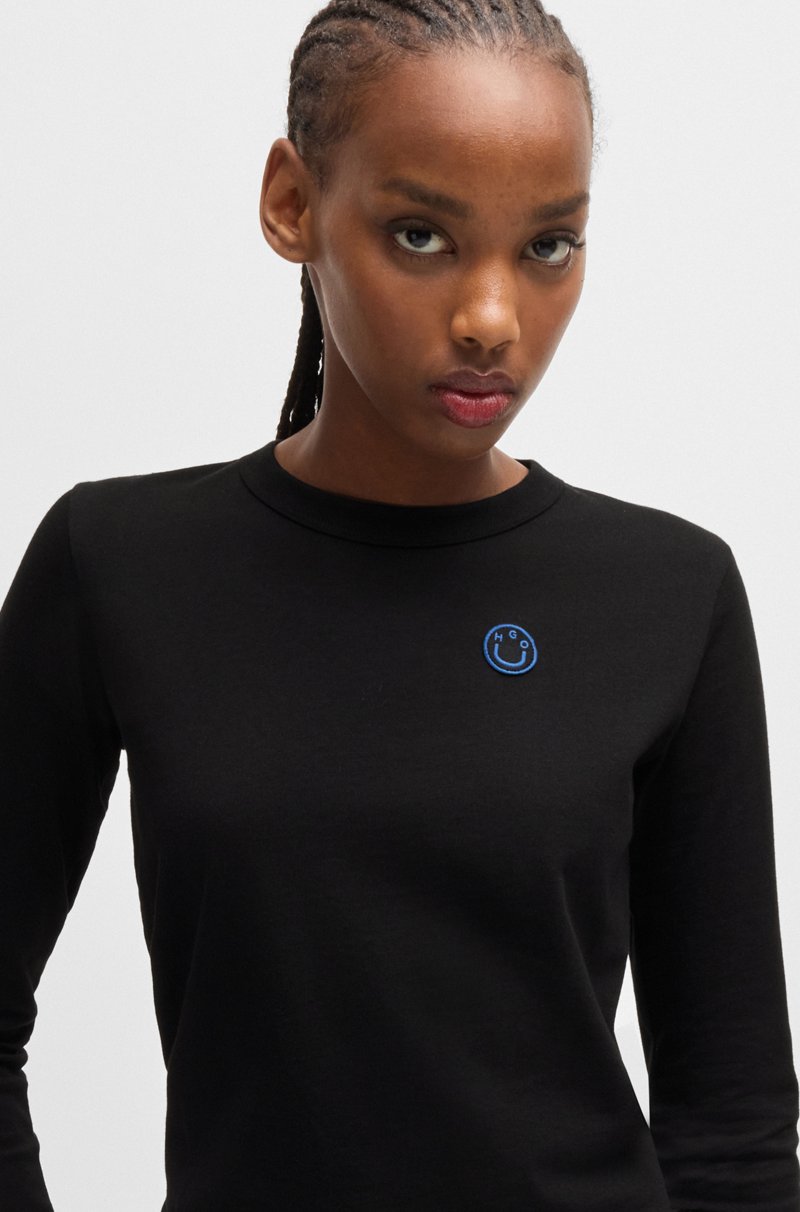 Hugo Boss Top De Punto De Algodón Con Insignia De Logo De Happy HUGO