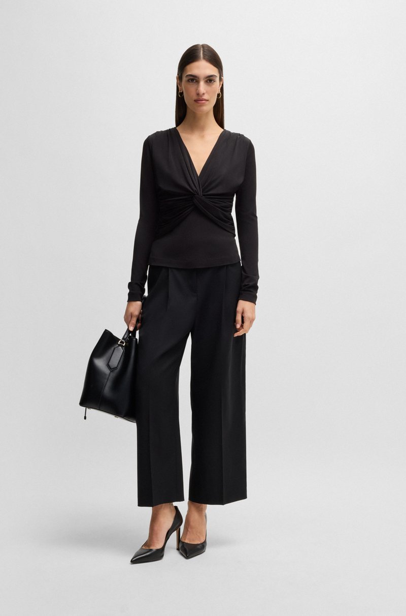 Hugo Boss Top De Punto Elástico Con Nudo En La Parte Delantera