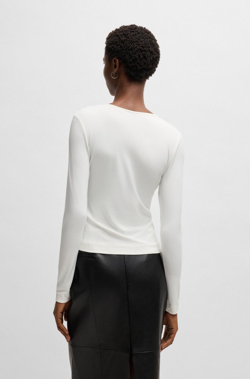 Hugo Boss Top De Punto Elástico Con Nudo En La Parte Delantera