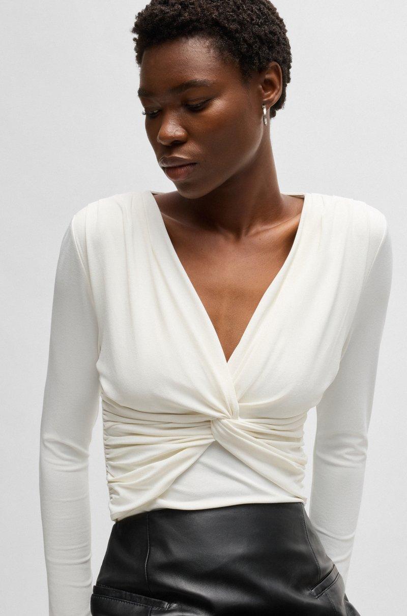 Hugo Boss Top De Punto Elástico Con Nudo En La Parte Delantera