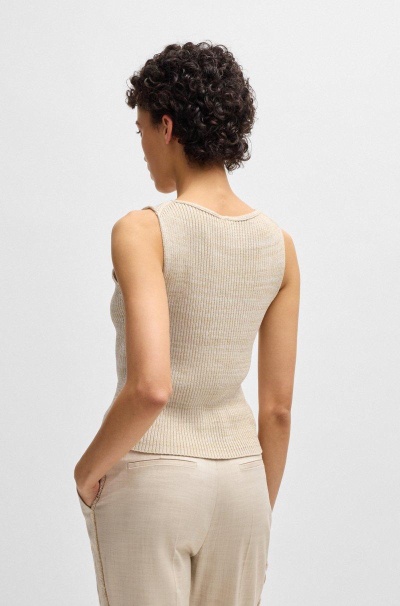 Hugo Boss Top De Punto Sin Mangas Con Escote En Pico