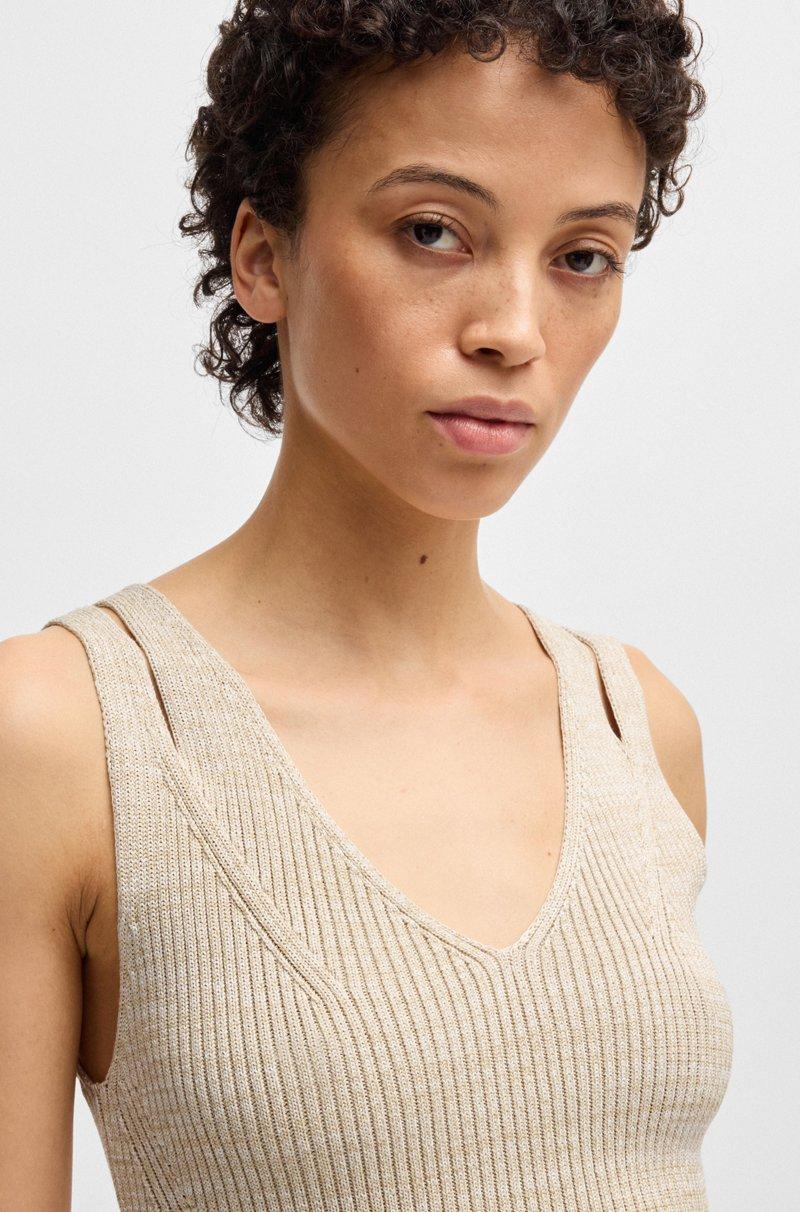 Hugo Boss Top De Punto Sin Mangas Con Escote En Pico