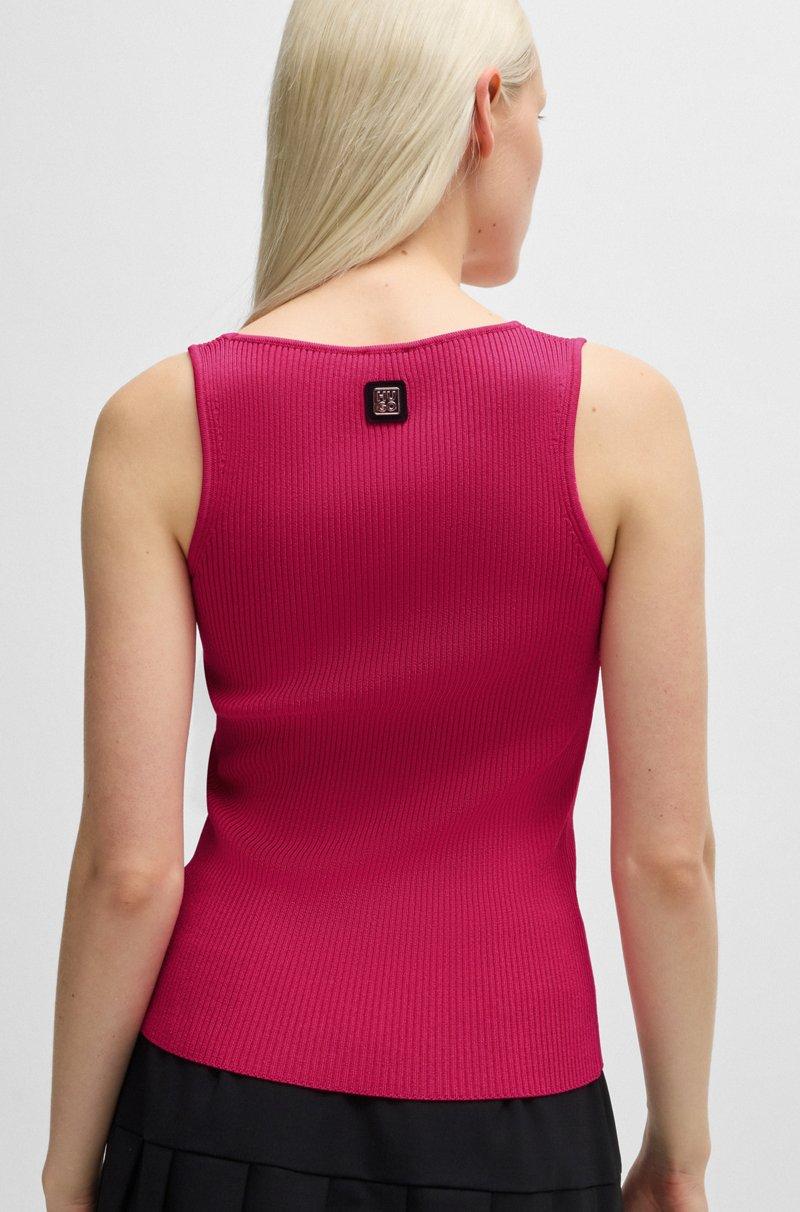 Hugo Boss Top De Punto Sin Mangas Con Escote En Pico Asimétrico