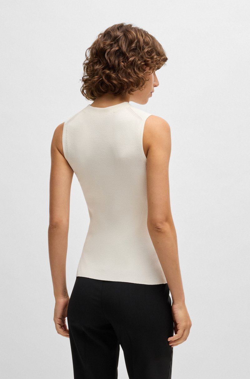 Hugo Boss Top Sin Mangas Con Cuello Inglés En Tejido De Canalé