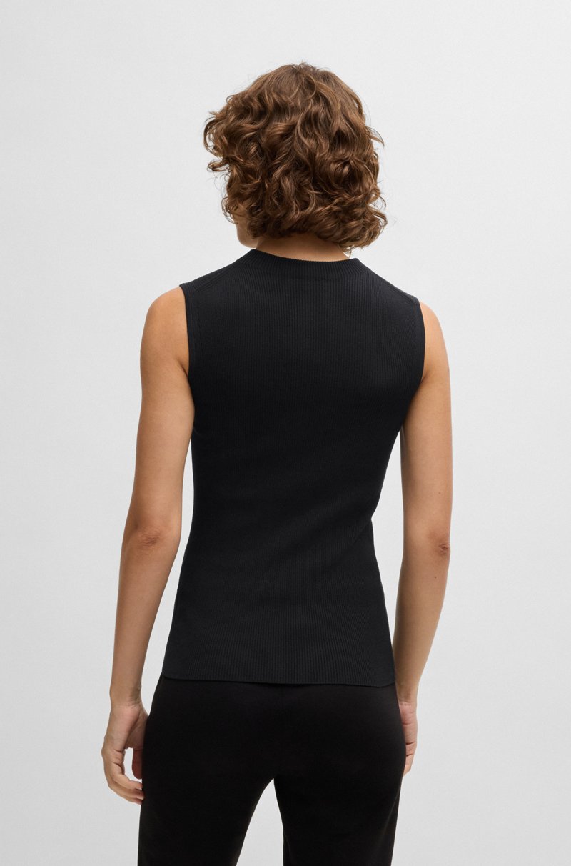 Hugo Boss Top Sin Mangas Con Cuello Inglés En Tejido De Canalé