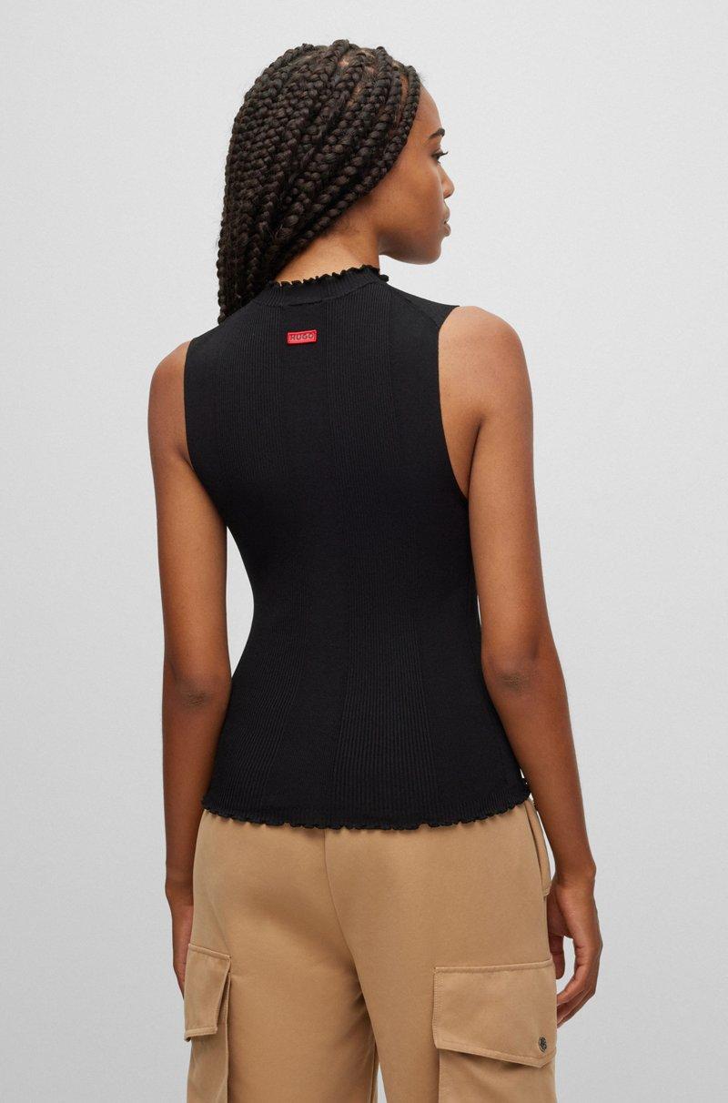 Hugo Boss Top Sin Mangas Con Cuello Medio En Crepé De Canalé