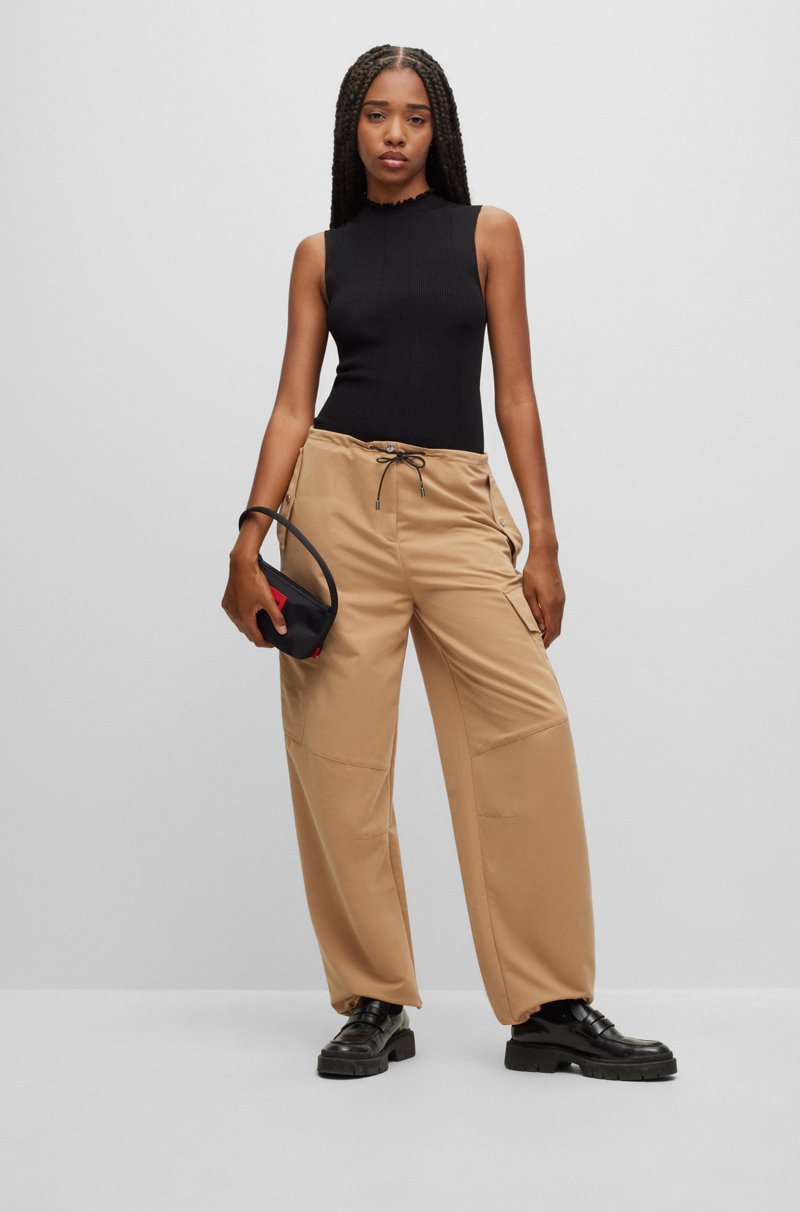 Hugo Boss Top Sin Mangas Con Cuello Medio En Crepé De Canalé