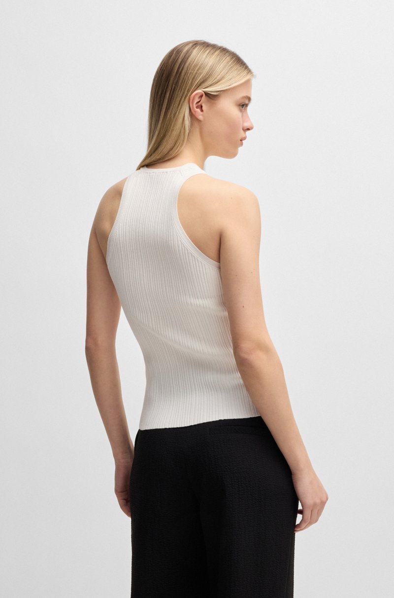 Hugo Boss Top Sin Mangas Con Espalda Cruzada En Tejido De Crepé De Canalé