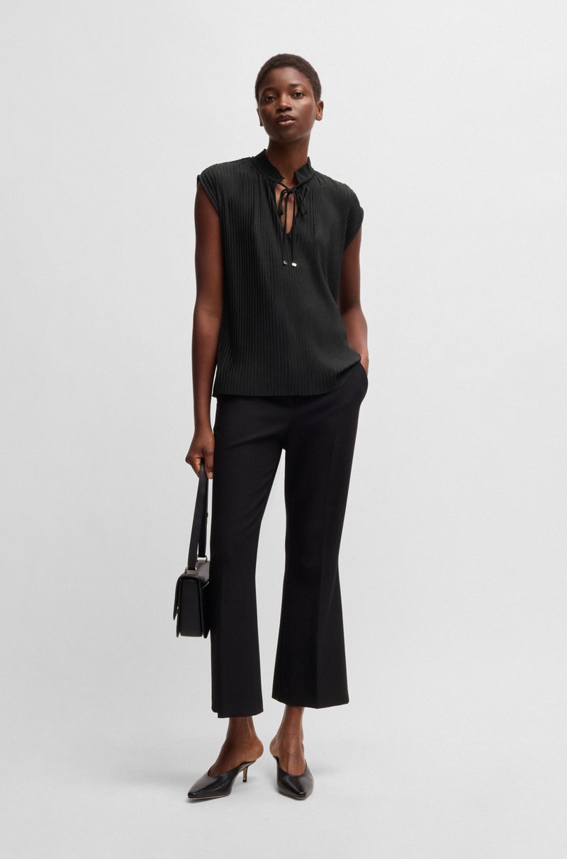 Hugo Boss Top Sin Mangas En Tejido Elástico Con Pliegues Plisados