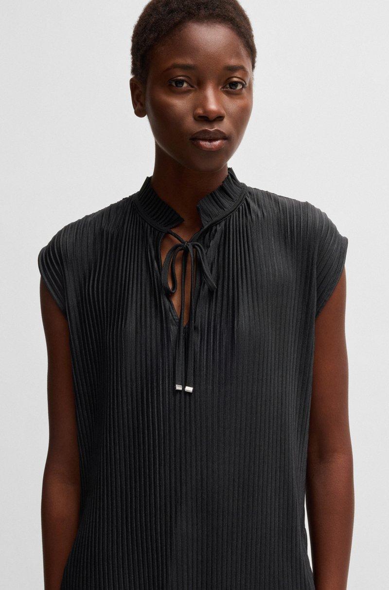 Hugo Boss Top Sin Mangas En Tejido Elástico Con Pliegues Plisados