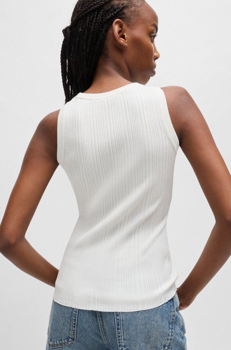 Hugo Boss Top Sin Mangas Slim Fit Con Estructura De Canalé Irregular