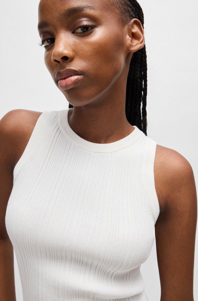 Hugo Boss Top Sin Mangas Slim Fit Con Estructura De Canalé Irregular