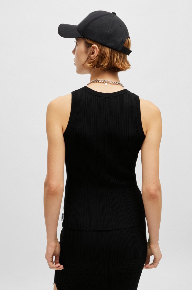 Hugo Boss Top Sin Mangas Slim Fit Con Estructura De Canalé Irregular