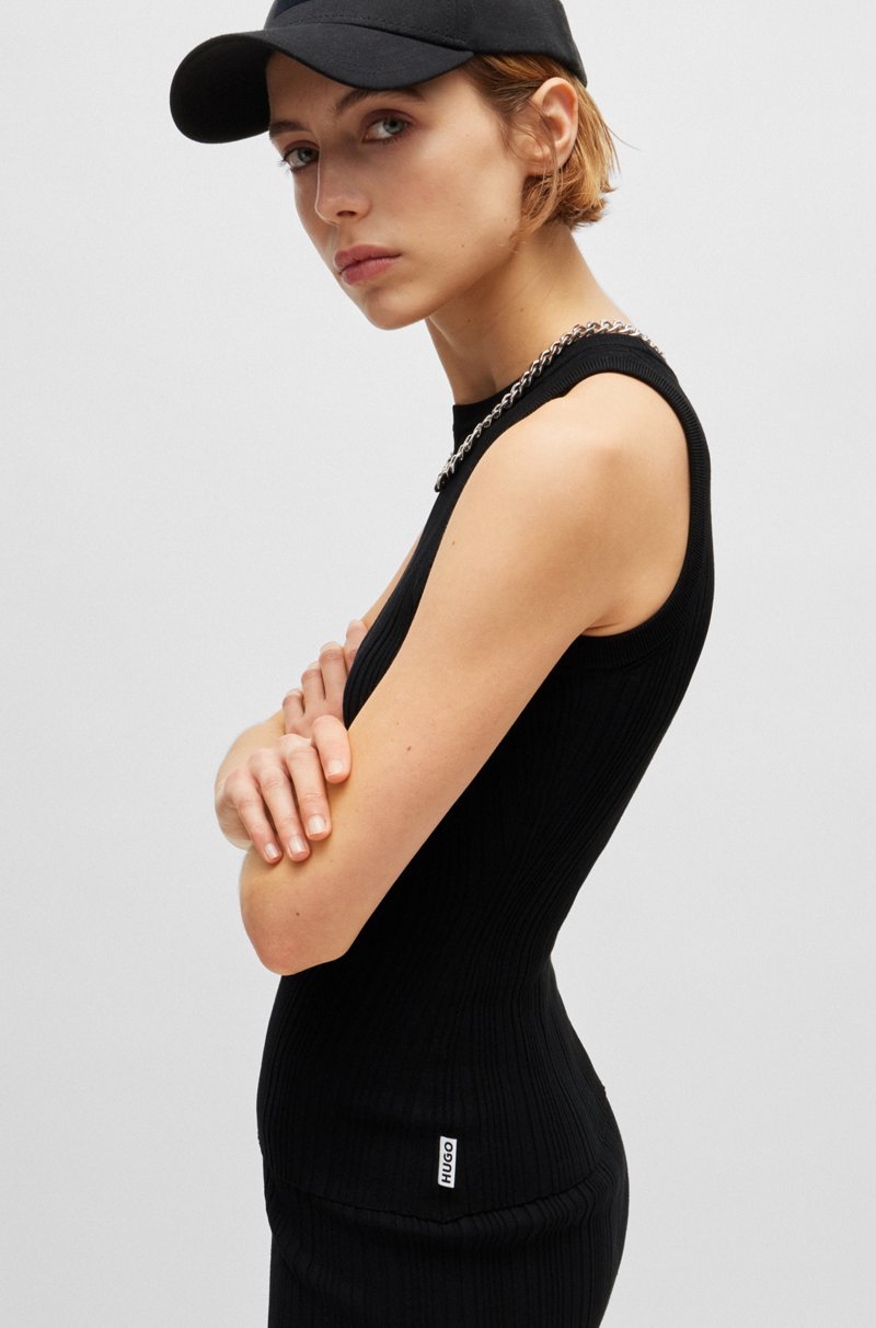 Hugo Boss Top Sin Mangas Slim Fit Con Estructura De Canalé Irregular