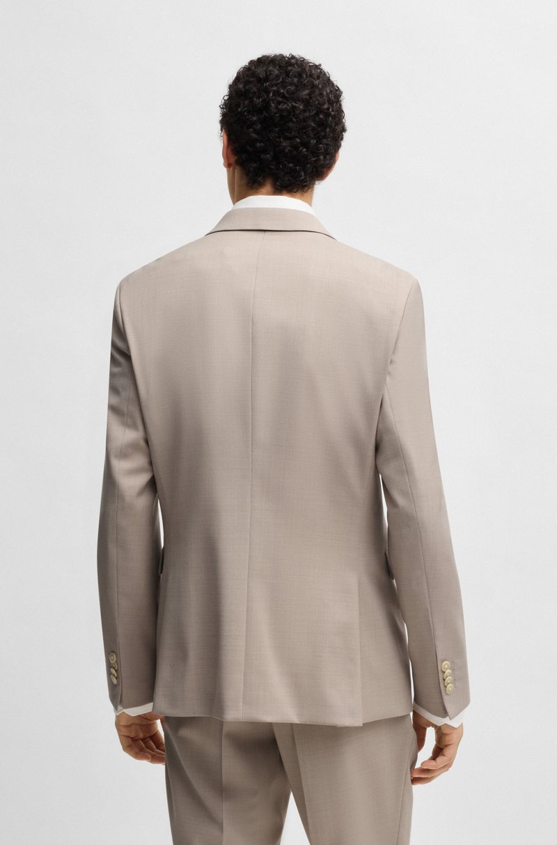 Hugo Boss Traje Con Chaleco De Paño Elástico Con Microestampado