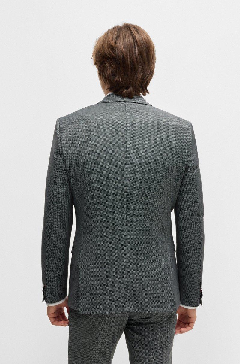 Hugo Boss Traje Con Chaleco Extra Slim Fit En Paño Elástico Con Microdibujo
