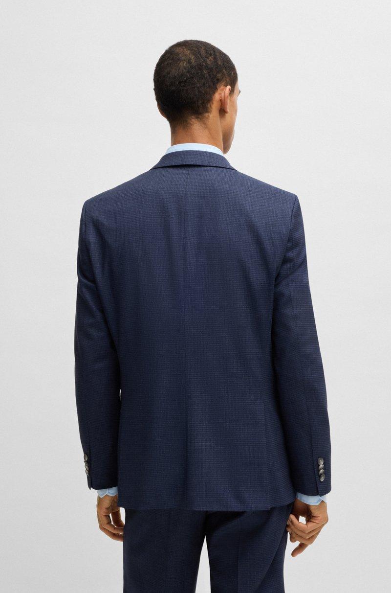 Hugo Boss Traje Con Chaleco Regular Fit De Lana Con Elástico