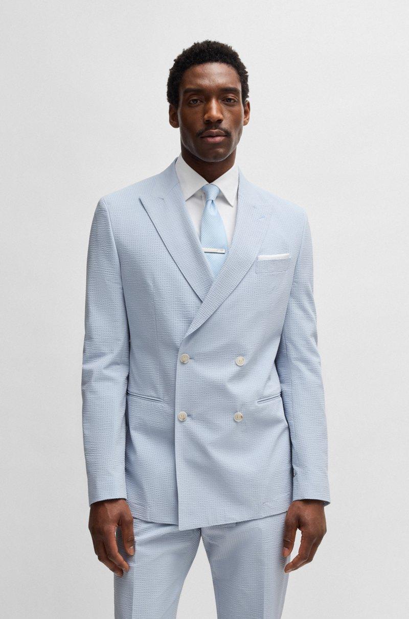 Hugo Boss Traje Cruzado En Tejido De Sirsaca Elástico