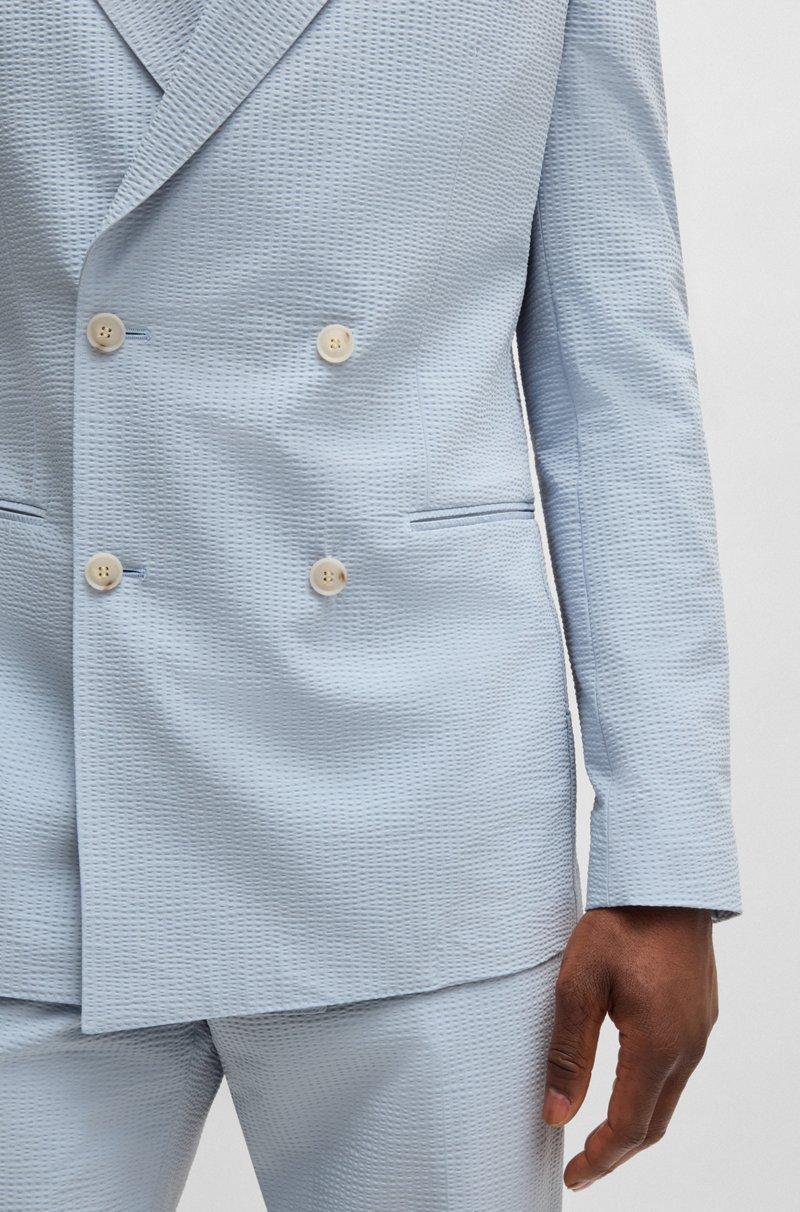 Hugo Boss Traje Cruzado En Tejido De Sirsaca Elástico