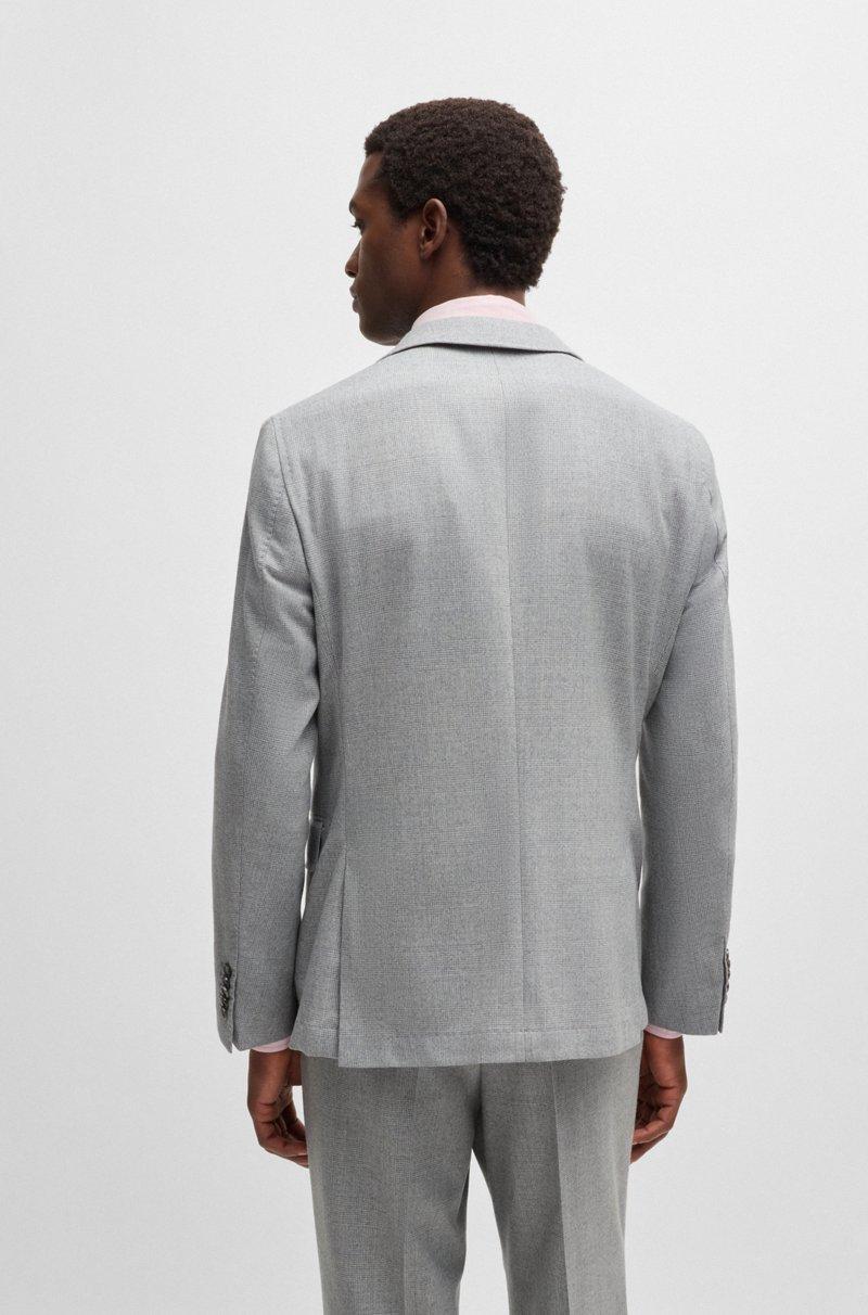 Hugo Boss Traje Cruzado Slim Fit En Lana Virgen A Cuadros