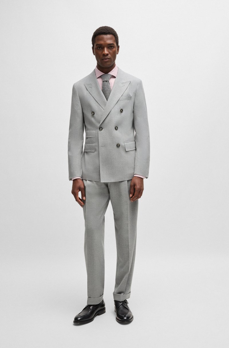 Hugo Boss Traje cruzado slim fit en lana virgen a cuadros