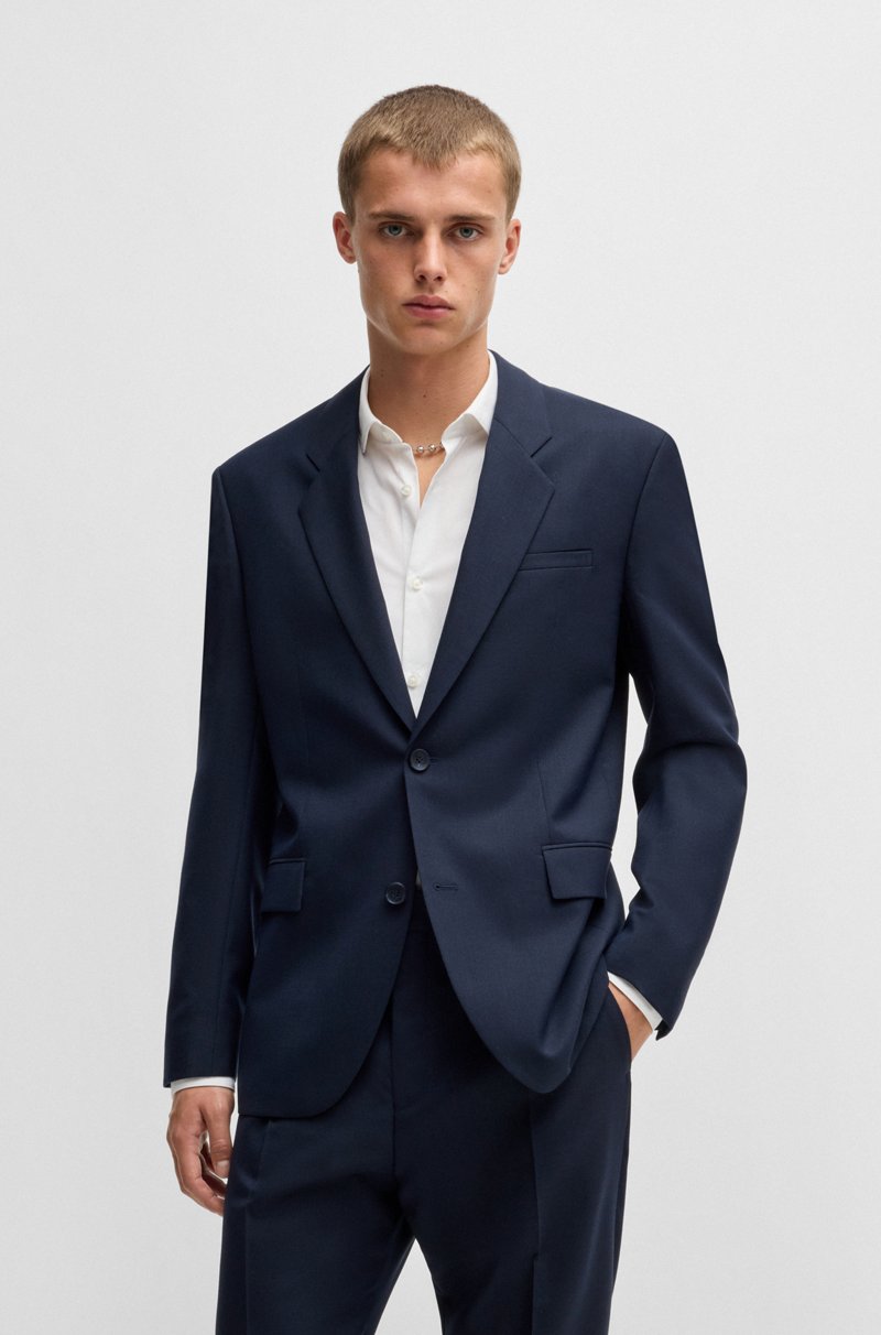 Hugo Boss Traje De Corte Moderno En Tejido Elástico Técnico Con Microestampado