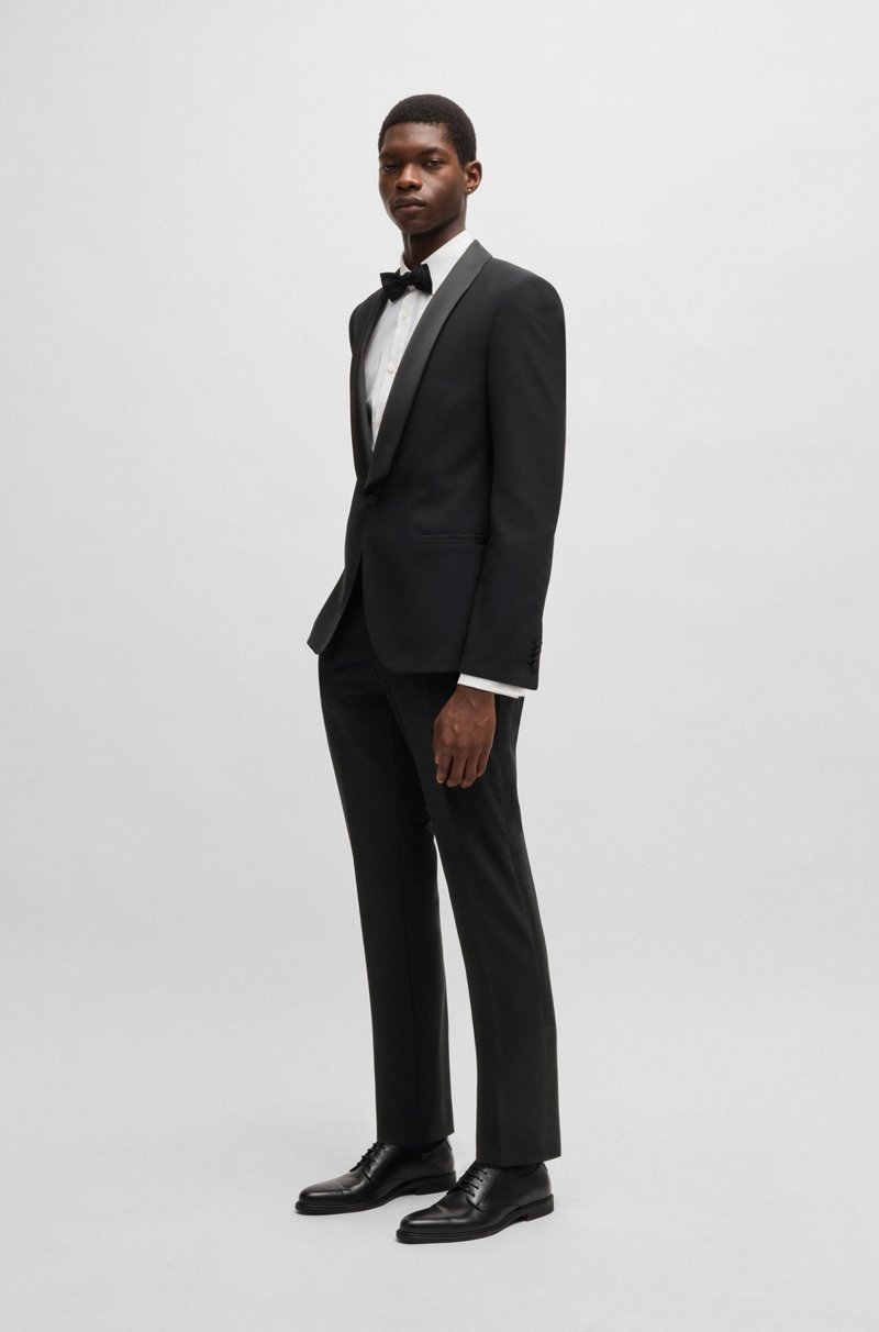 Hugo Boss Traje de fiesta slim fit de tejido elástico lavable