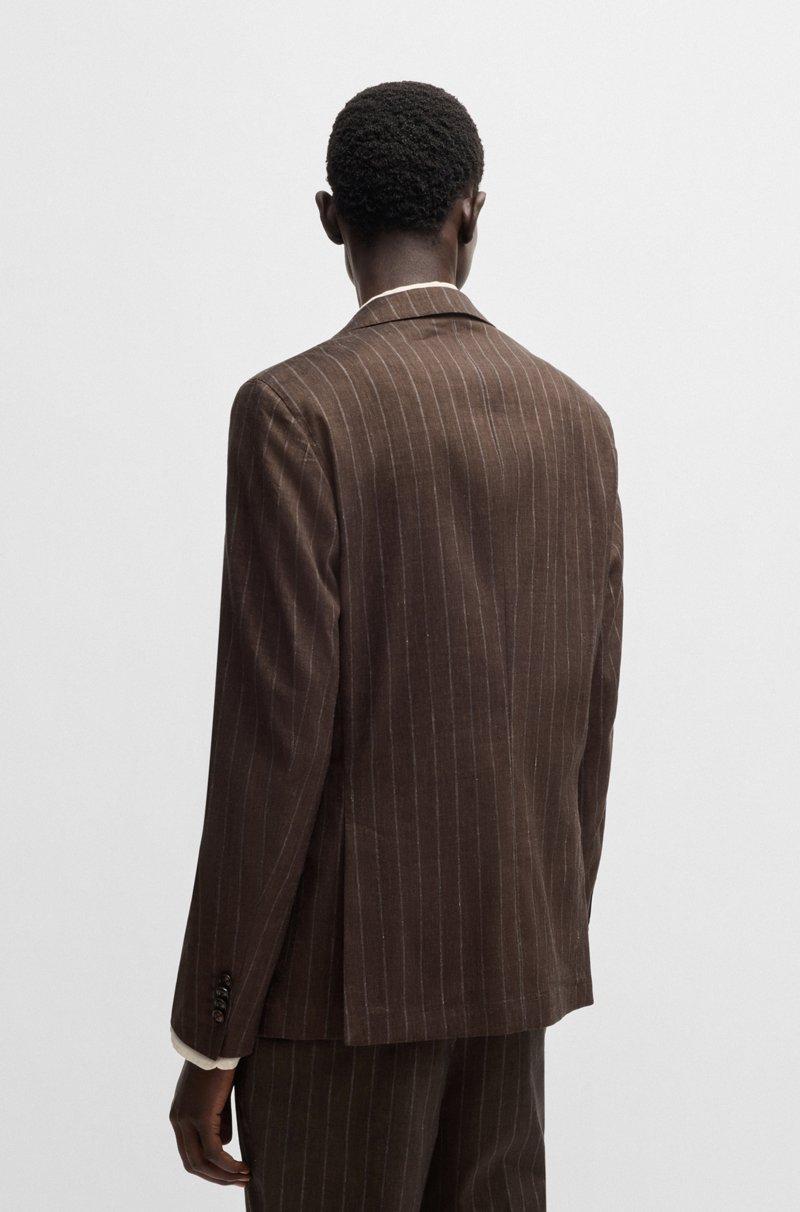 Hugo Boss Traje De Raya Diplomática En Lino Lana Y Elástico