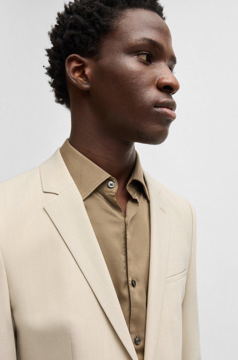 Hugo Boss Traje Extra Slim Fit En Mezcla De Lana Jaspeada