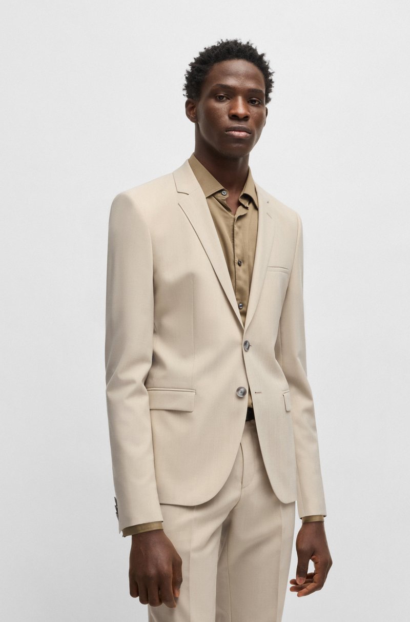 Hugo Boss Traje Extra Slim Fit En Mezcla De Lana Jaspeada