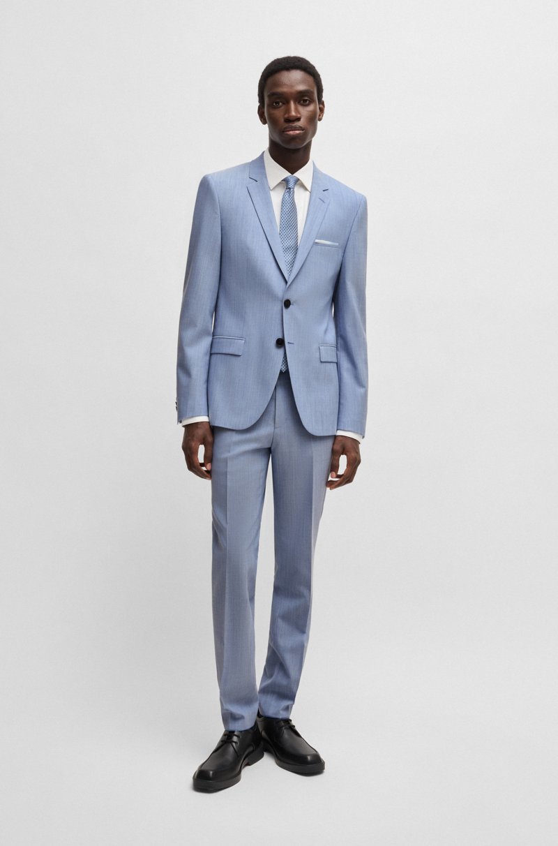 Hugo Boss Traje extra slim fit en mezcla de lana jaspeada