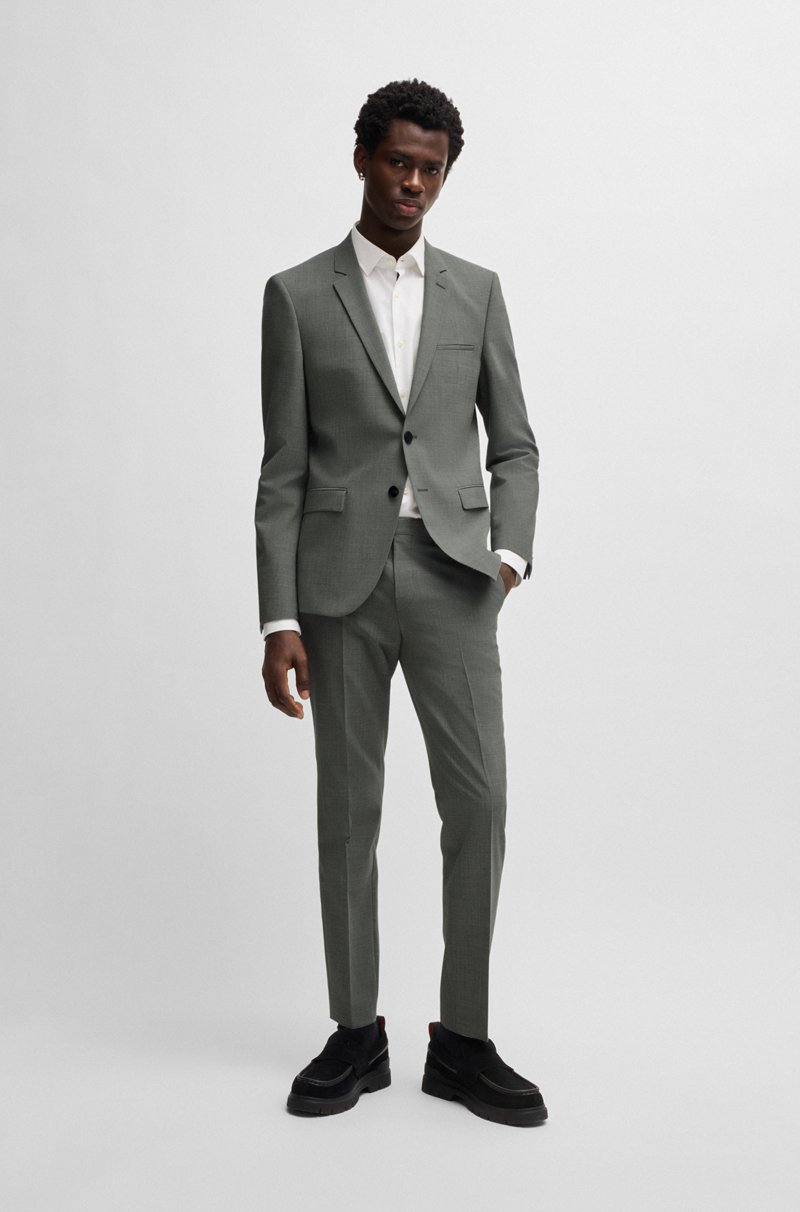 Hugo Boss Traje extra slim fit en mezcla de lana jaspeada