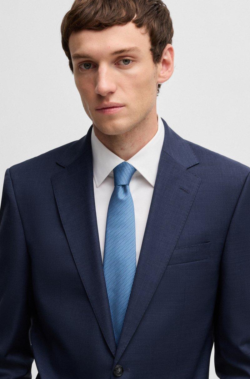 Hugo Boss Traje Regular Fit De Lana Con Elástico Y Estampado