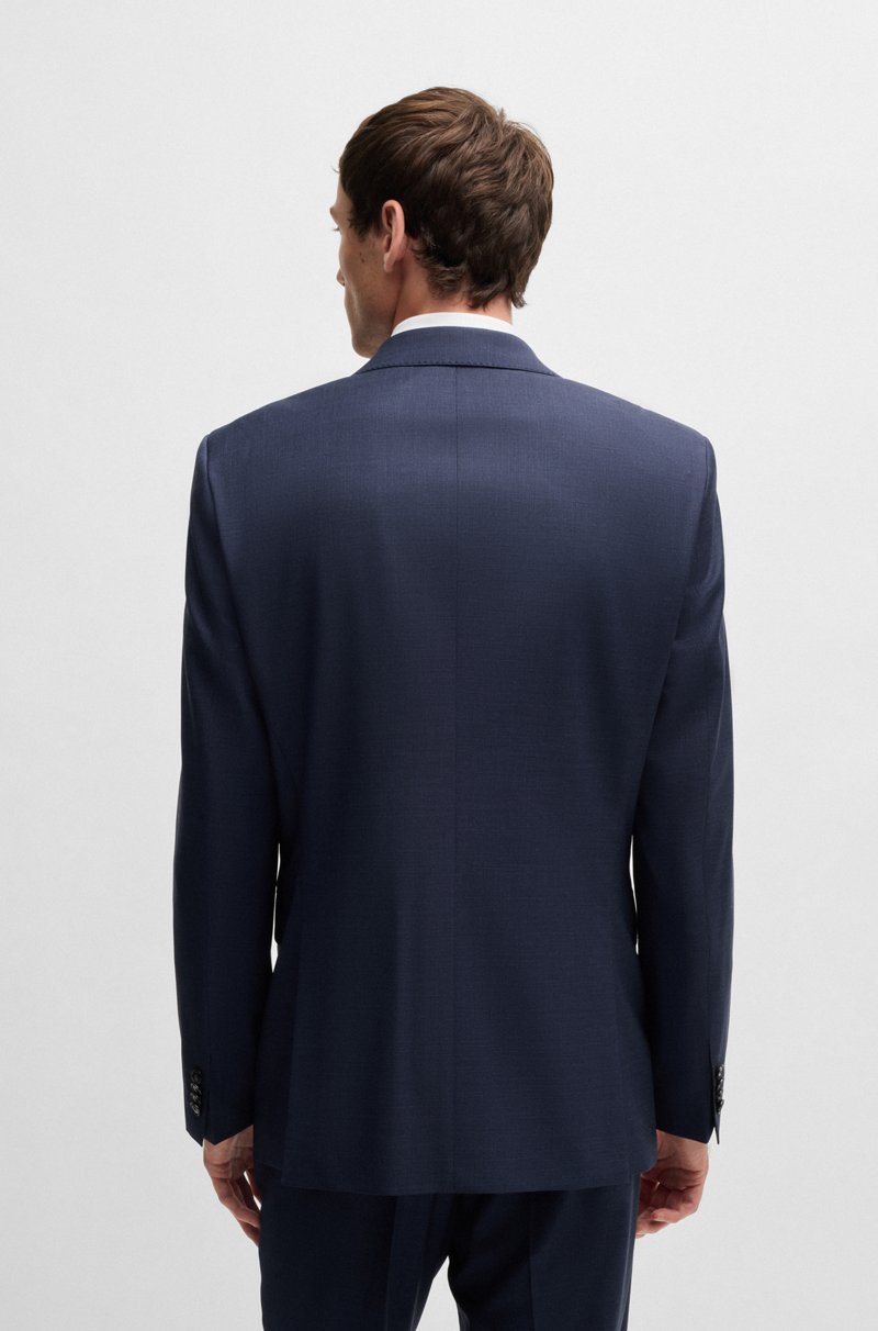 Hugo Boss Traje Regular Fit De Lana Con Elástico Y Estampado