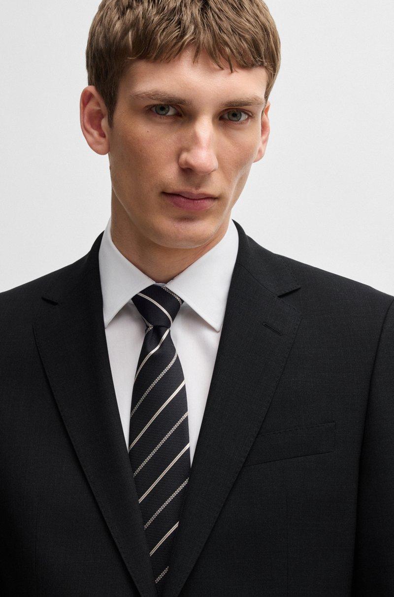 Hugo Boss Traje Regular Fit De Lana Virgen Elástica