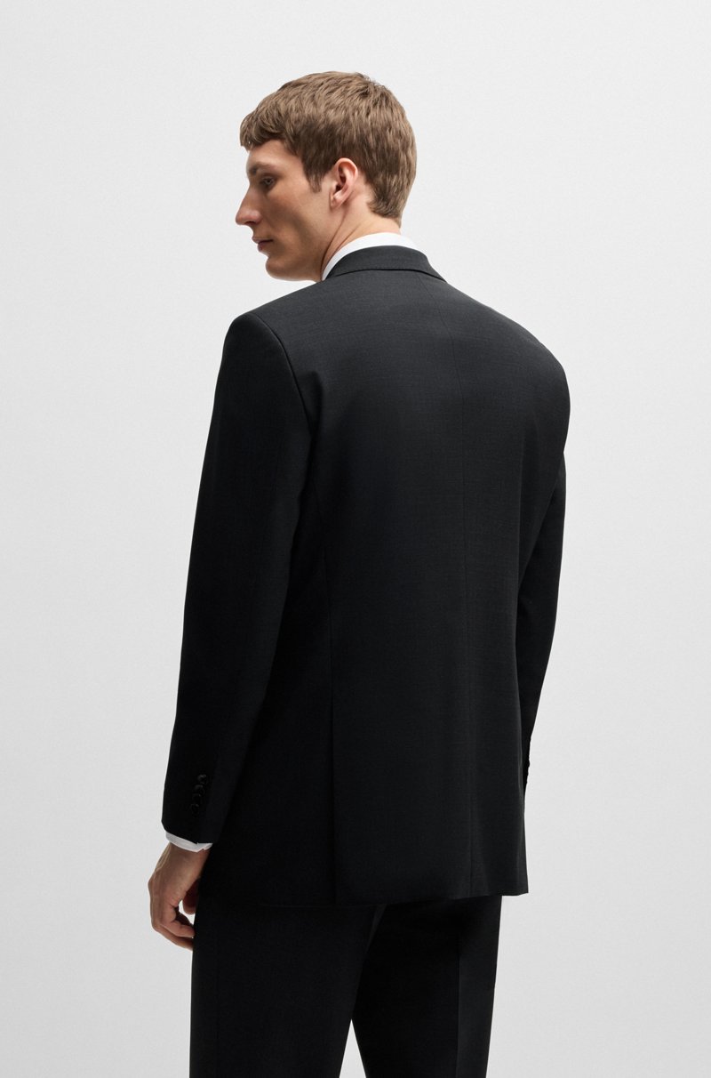 Hugo Boss Traje Regular Fit De Lana Virgen Elástica