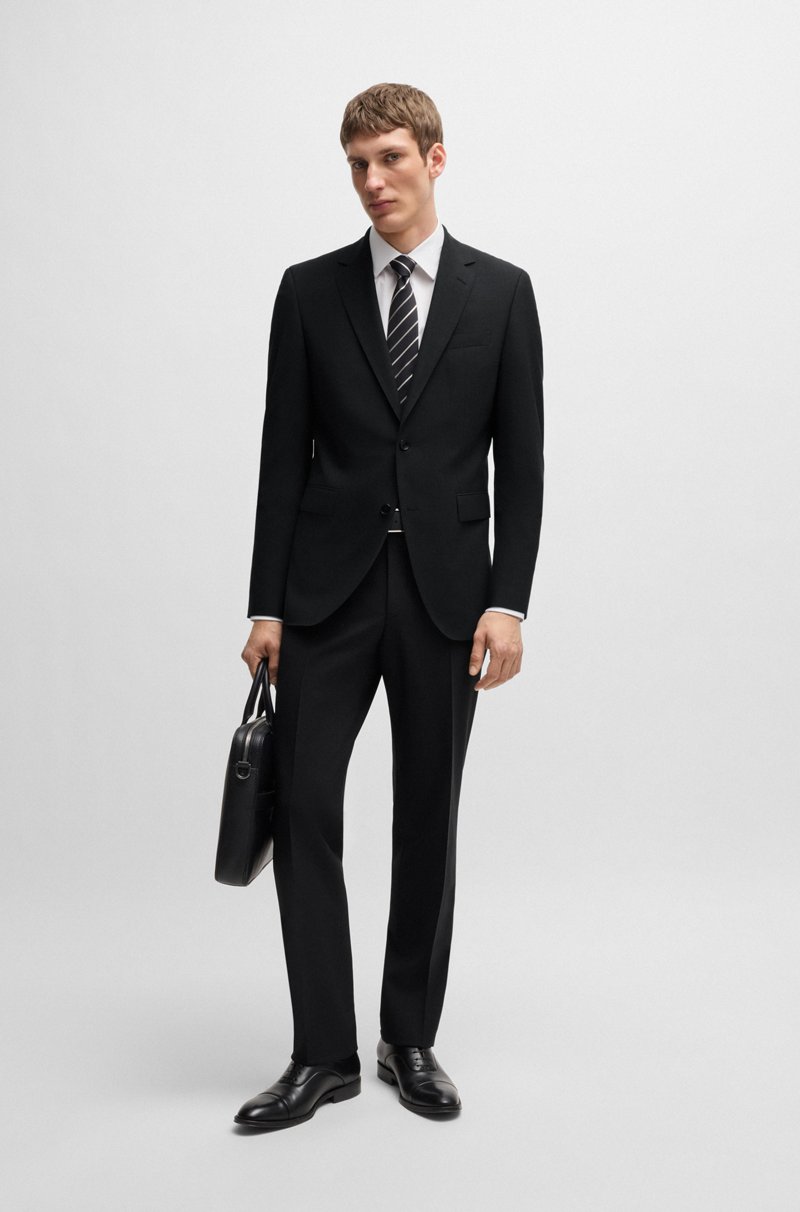 Hugo Boss Traje regular fit de lana virgen elástica