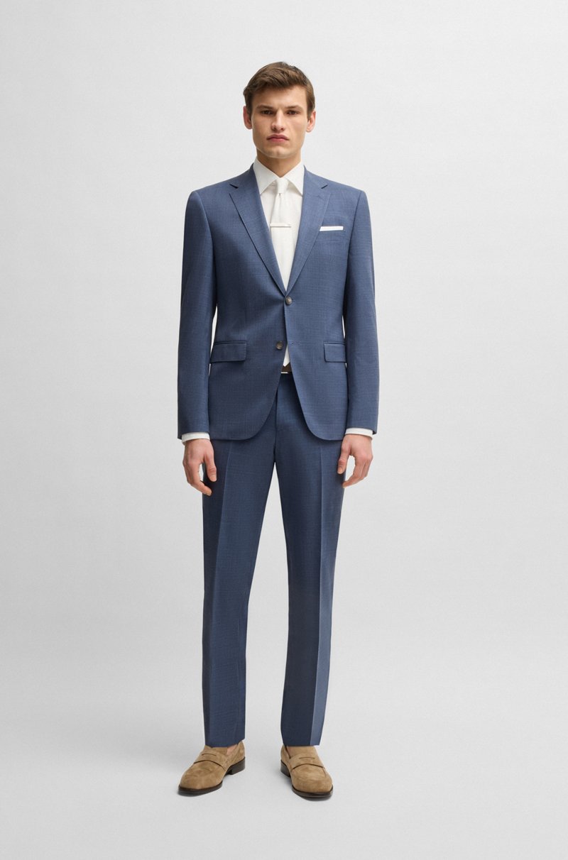 Hugo Boss Traje regular fit de paño elástico con motivo