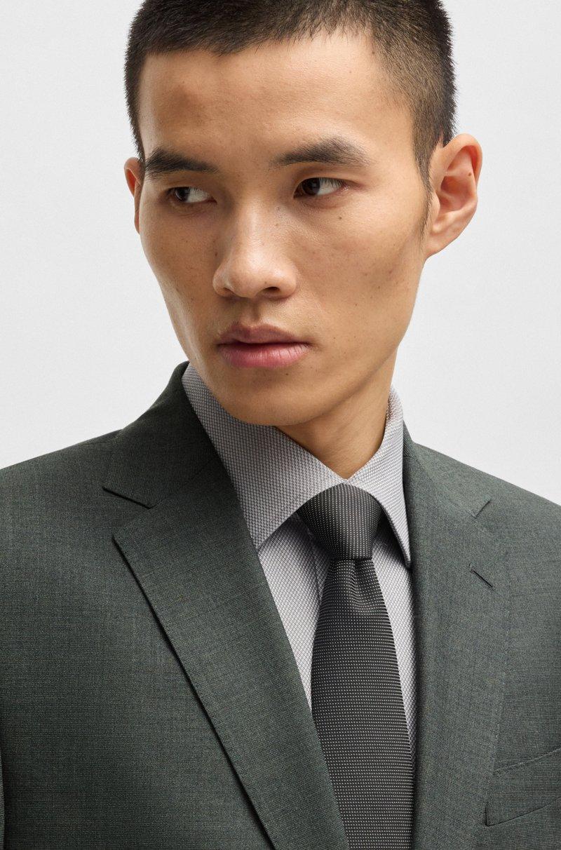 Hugo Boss Traje Regular Fit De Paño Jaspeado Resistente A Las Arrugas