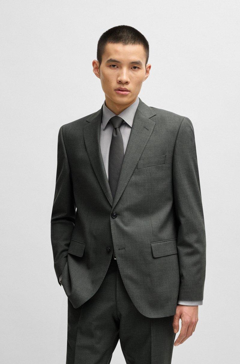 Hugo Boss Traje Regular Fit De Paño Jaspeado Resistente A Las Arrugas