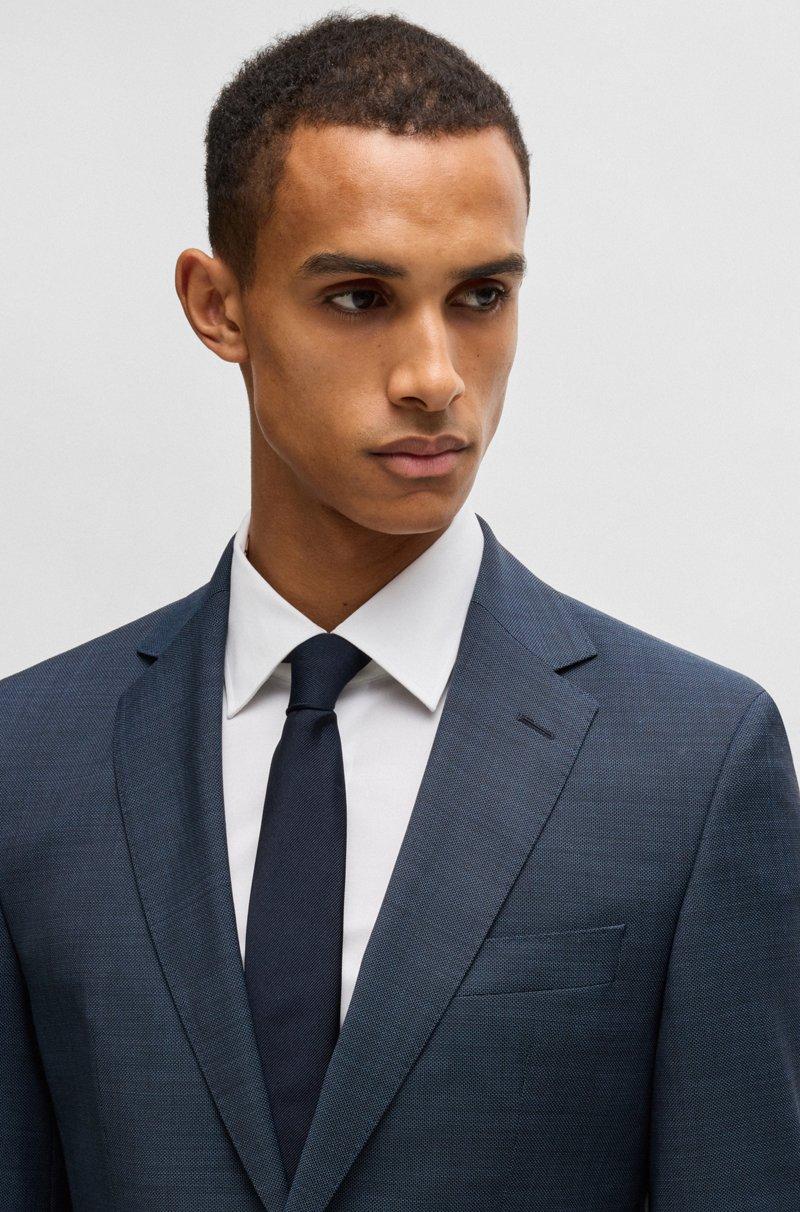 Hugo Boss Traje Regular Fit En Lana Virgen Con Micromotivo